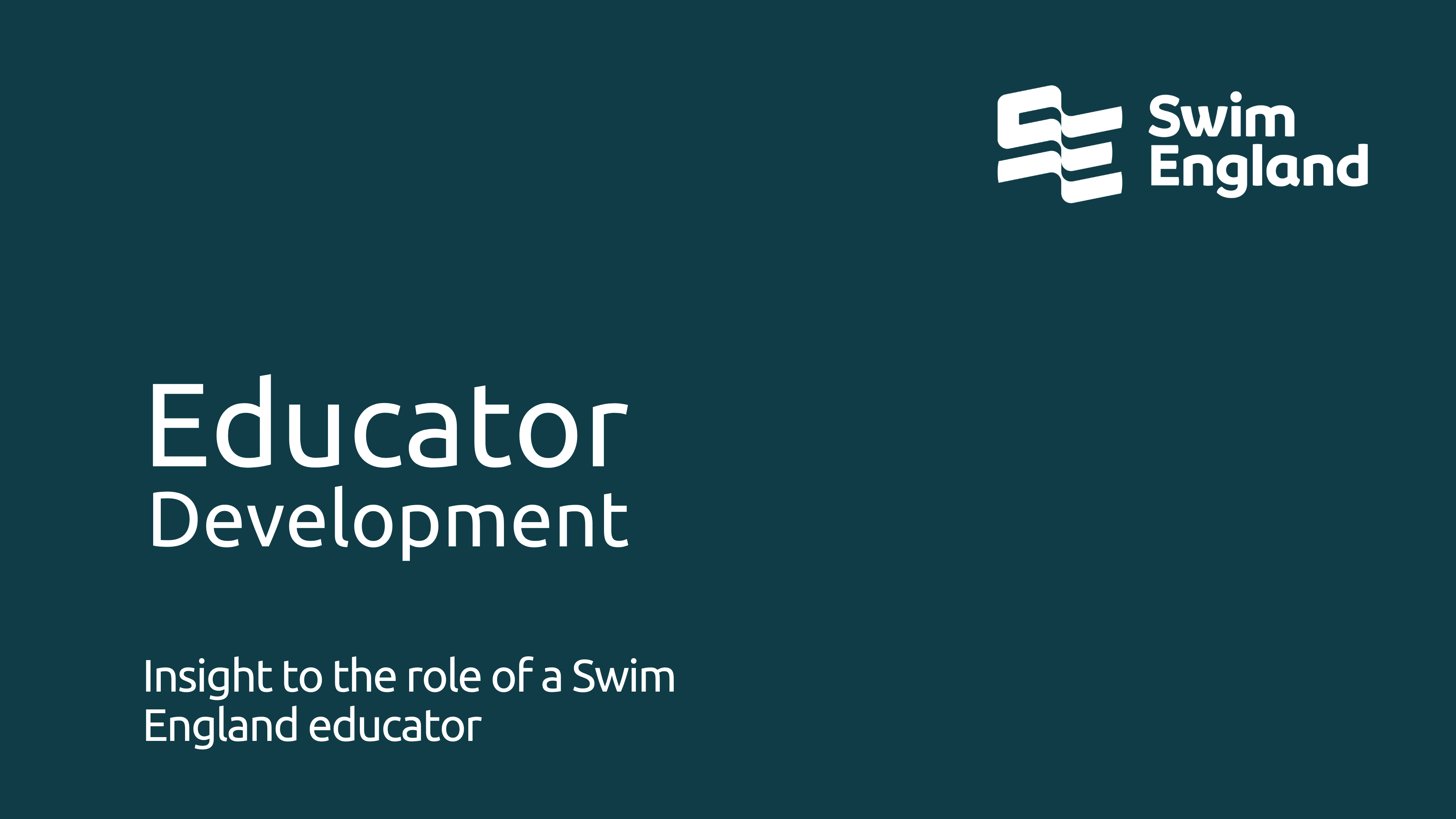Insight into the role of a Swim England educator