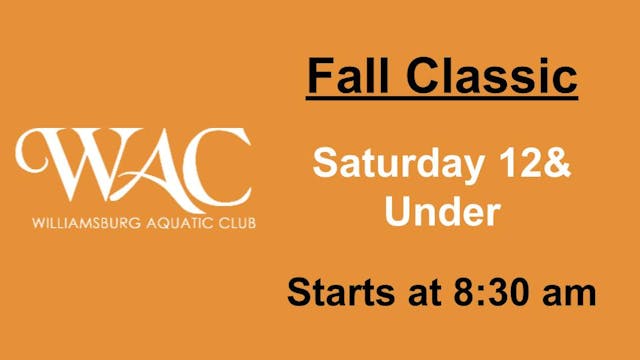 2022 WAC Fall Classic | Saturday 12&U...