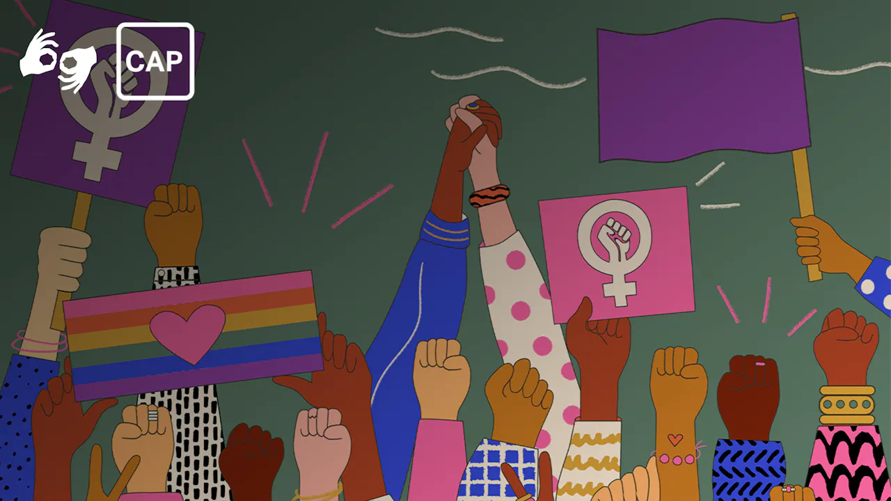 Screenshot from White Feminism - All About Women 2021 (Auslan)