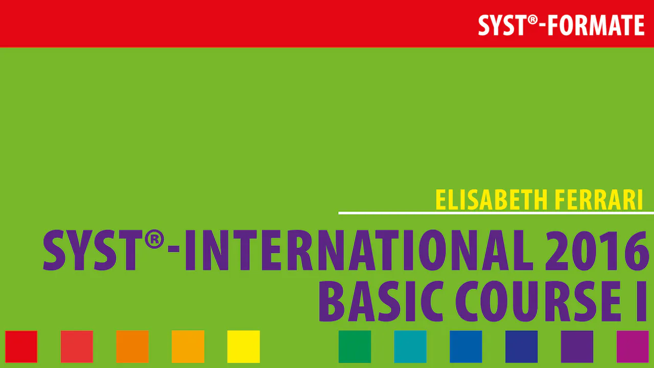 SySt® Basic Course 1 2016 DEUTSCH mit SPANISH