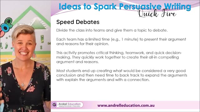 13. Speed Debates