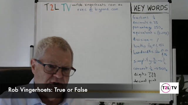 True or False - Fractions, Decimals 3-6