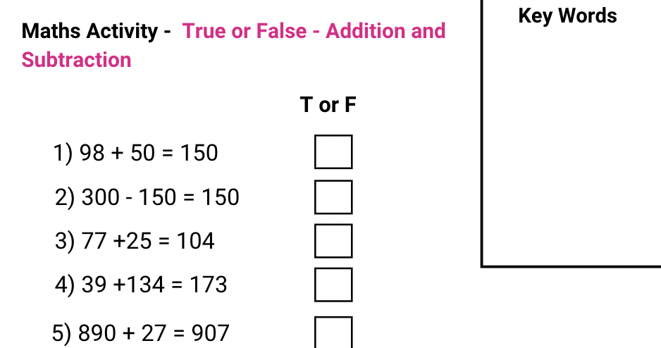 True or False Addition and Subtraction.pdf