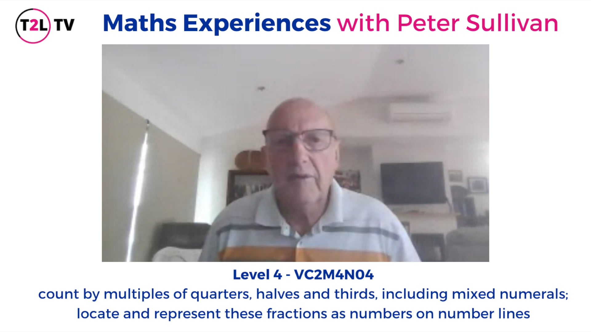 6. Count by multiples of quarters, halves and thirds, including mixed numerals; locate and represent these fractions as numbers