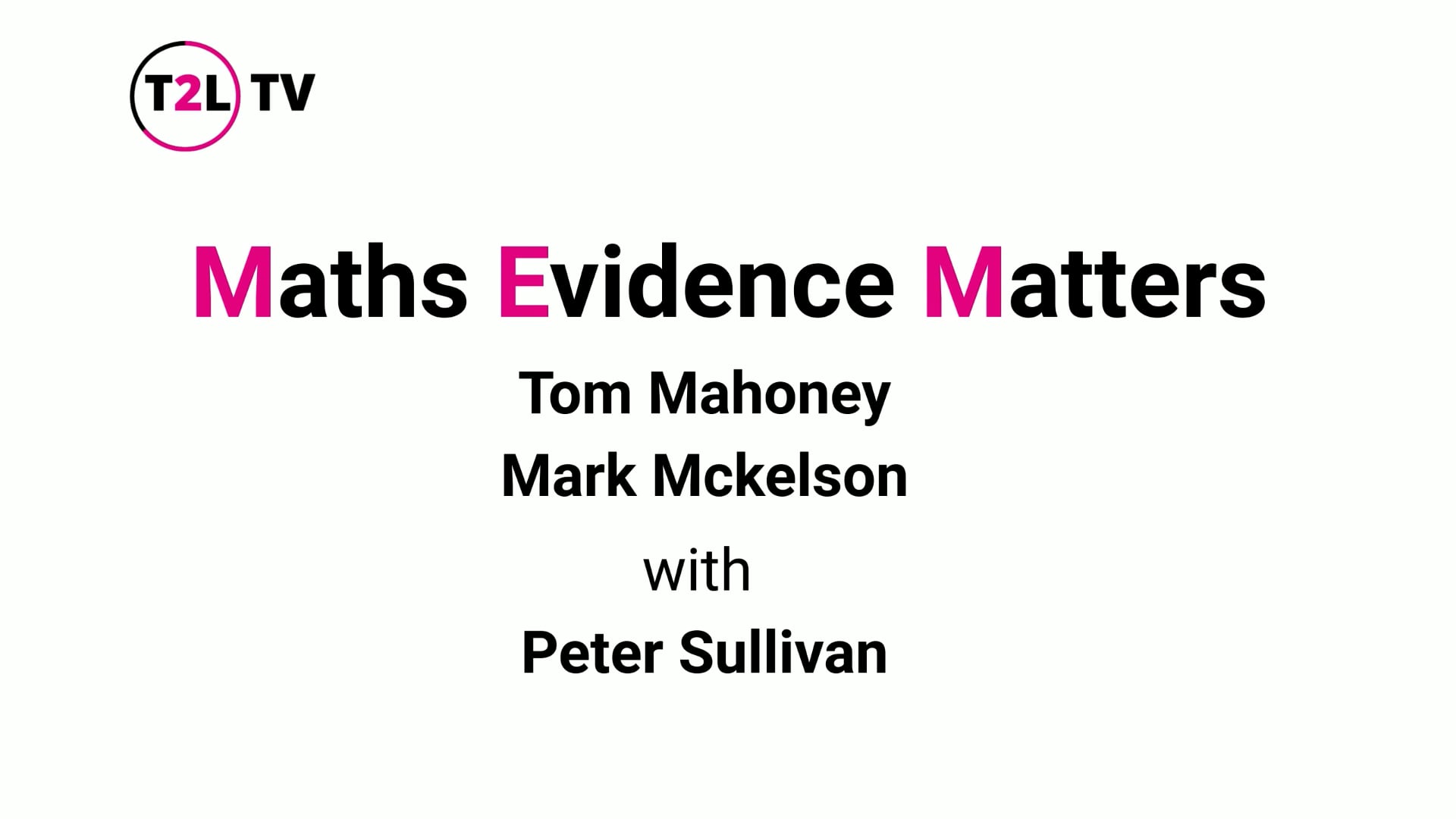 Maths Evidence Matters - Episode One