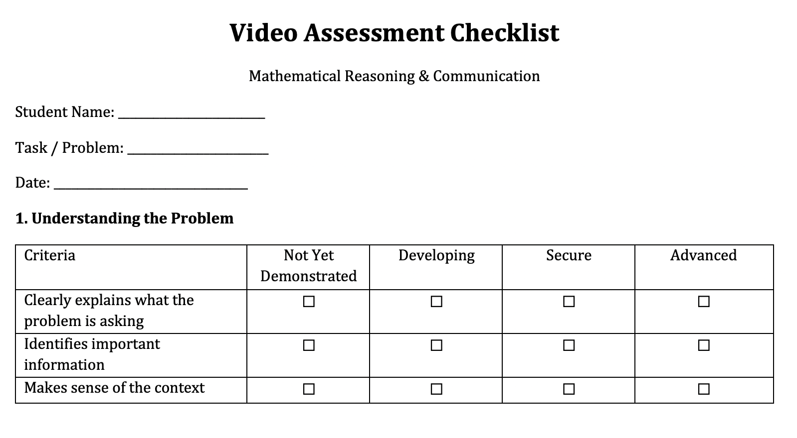 Teacher Checklist - Problem of the Week.pdf