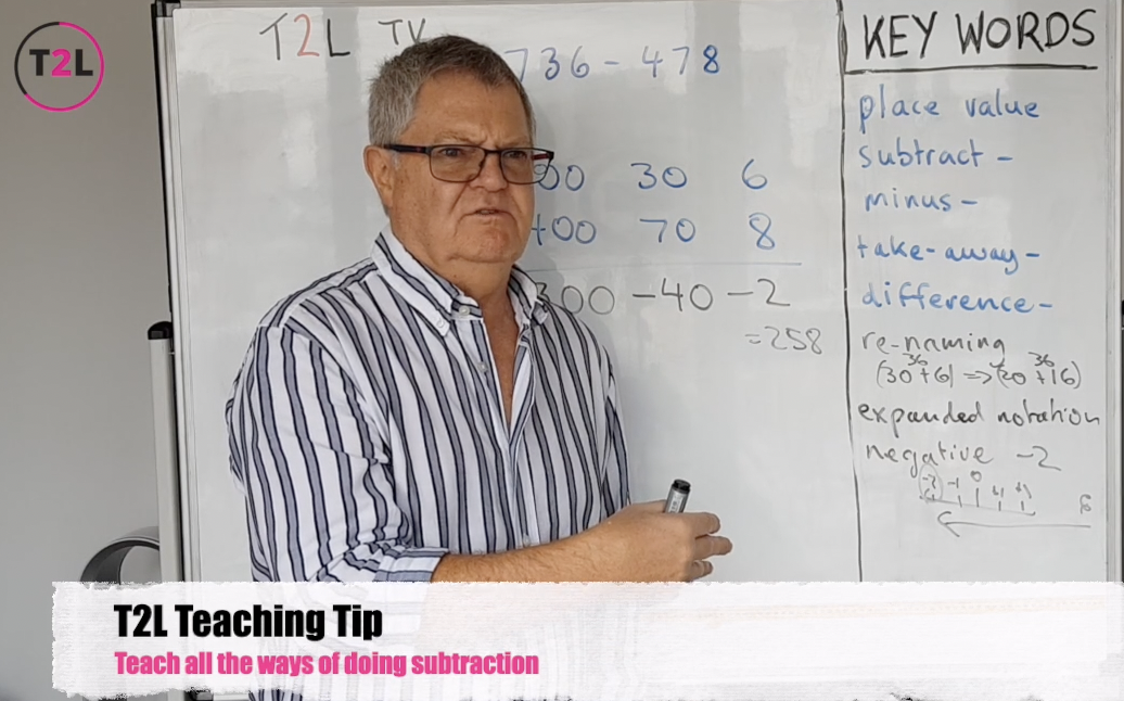 Subtraction No. 3 - Teach the Process Using Place value