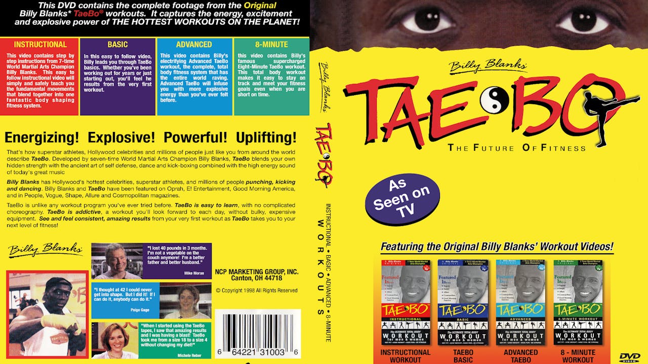 Billy Blanks TAE BO Workout Exercise Lot Set 4 VHS Tapes Original 1998