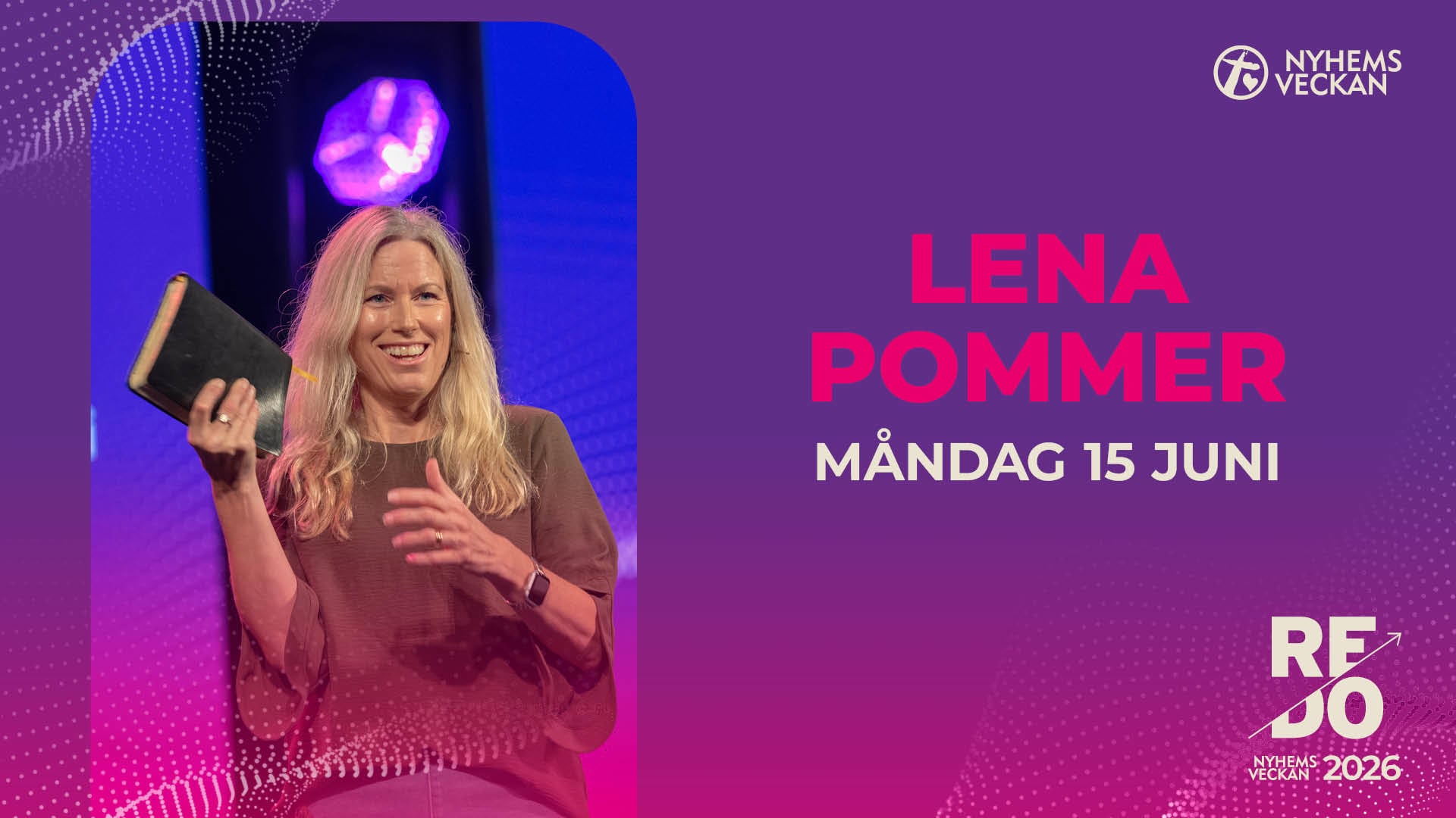 Kvällsmöte med Lena Pommer | Måndag 15 juni | Nyhemsveckan 2026