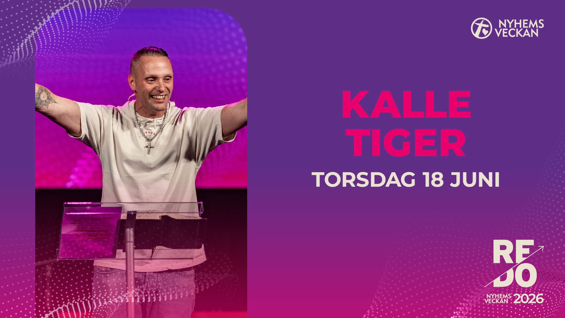 Kvällsmöte med Kalle Tiger | Torsdag 18 juni | Nyhemsveckan 2026