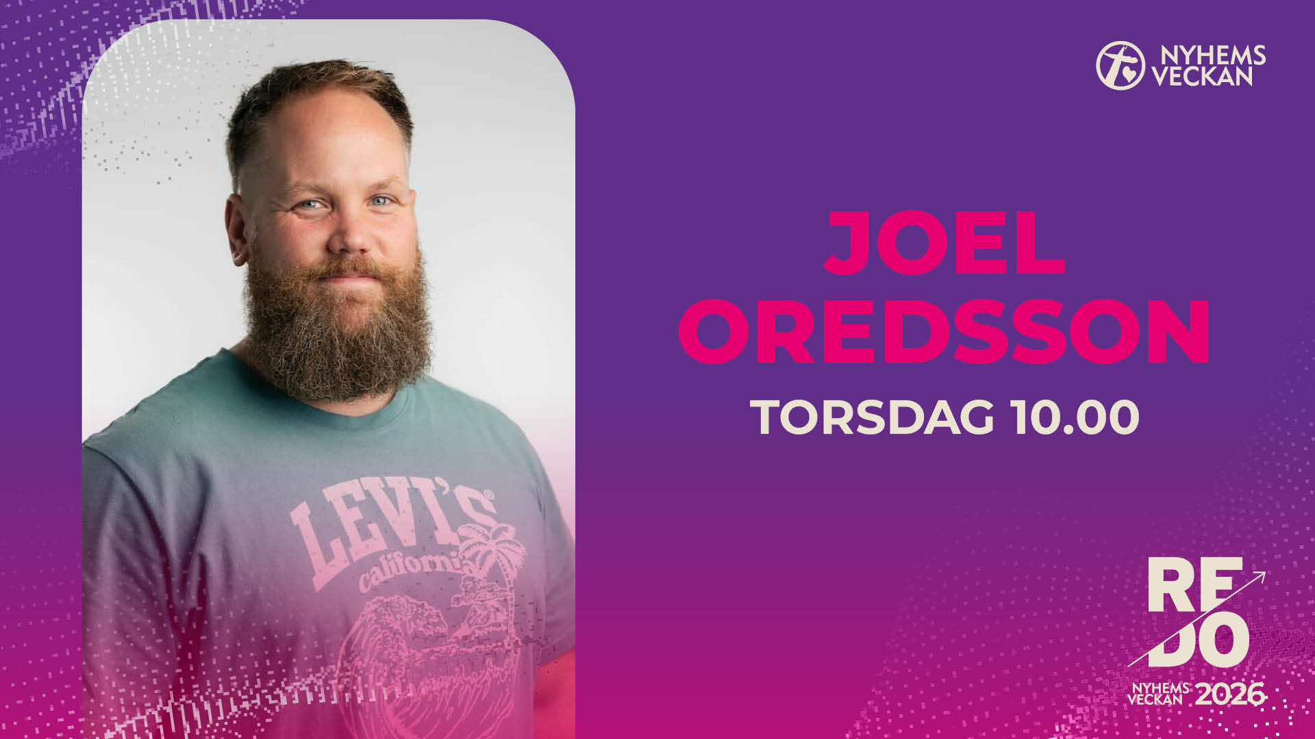 Förmiddagsmöte med Joel Oredsson | Torsdag 10.00 | Nyhemsveckan 2026