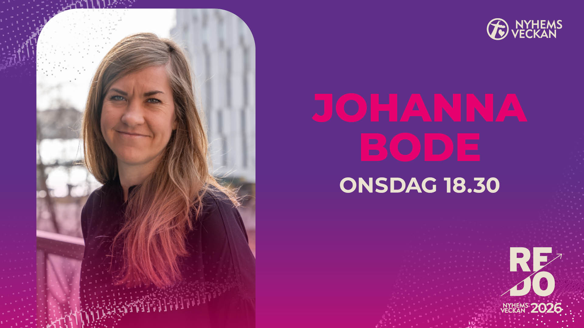 Kvällsmöte med Johanna Bode | Onsdag 18.30 | Nyhemsveckan 2026