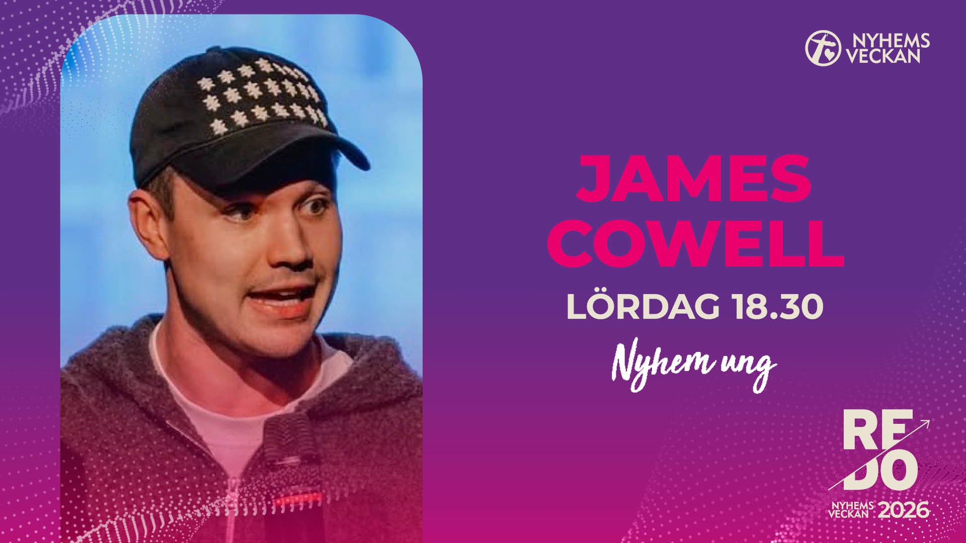 Kvällsmöte med James Cowell | Lördag 13 juni | Nyhemsveckan 2026
