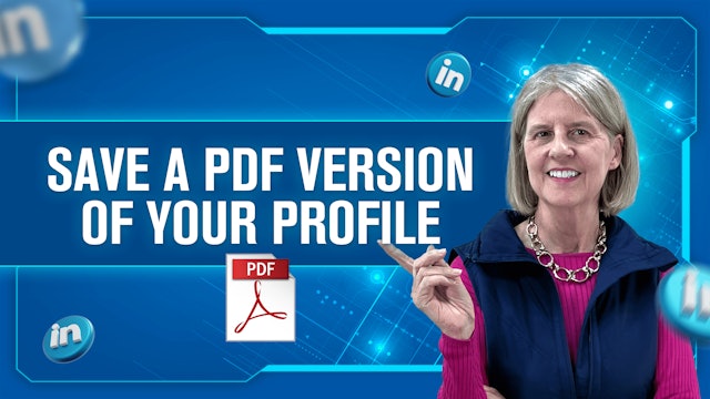 Save a A PDF Version of Your Profile