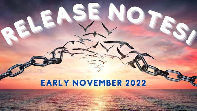 Release Notes Early November 2022