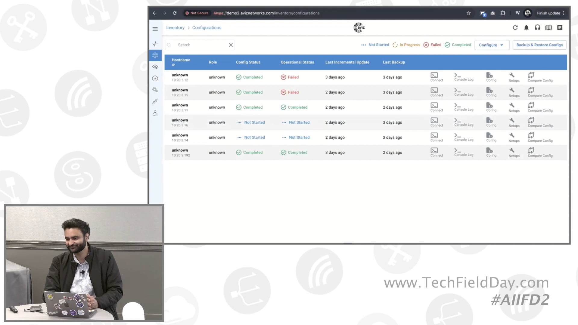 Demonstration of Day 2 AI network operations, monitoring and anomaly detection with Aviz