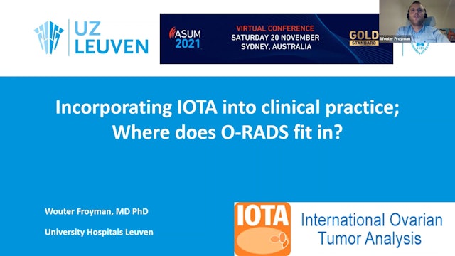 Incorporating IOTA into clinical practice; Where does O-RADS fit?
