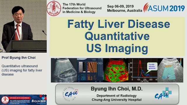 Quantitative ultrasound (US) imaging for fatty liver disease