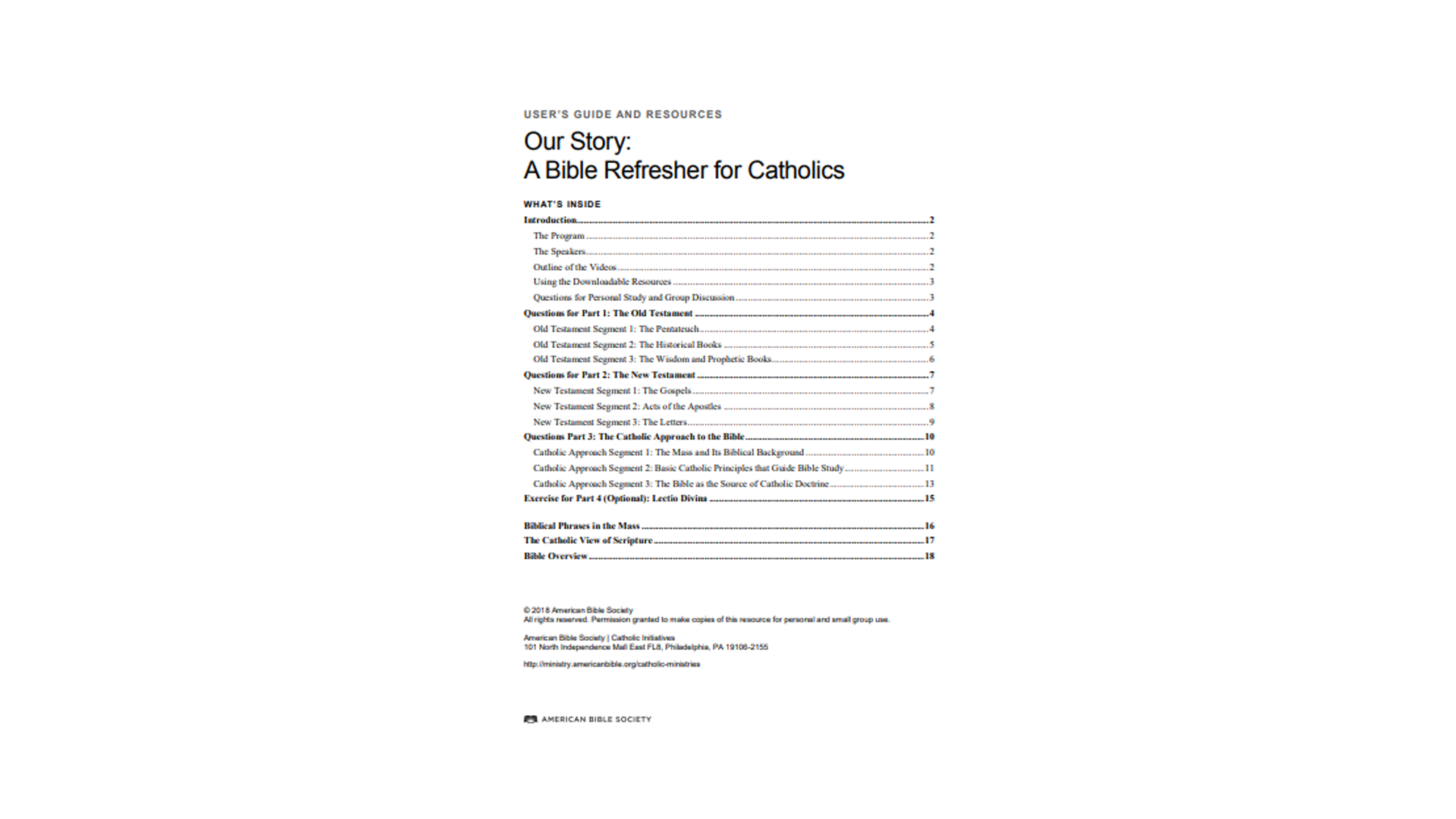 Our Story Participant Guide