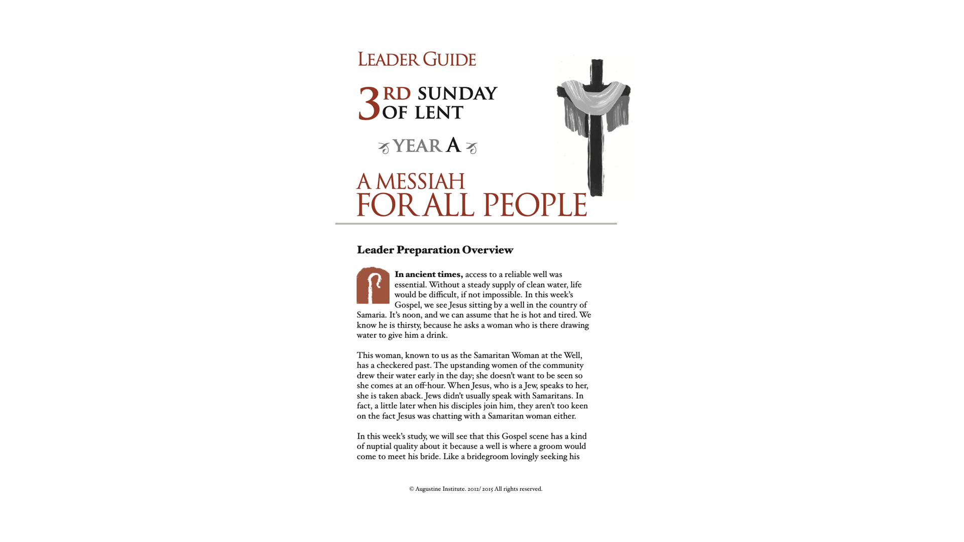3rd Sunday of Lent Leader Guide (Year A)
