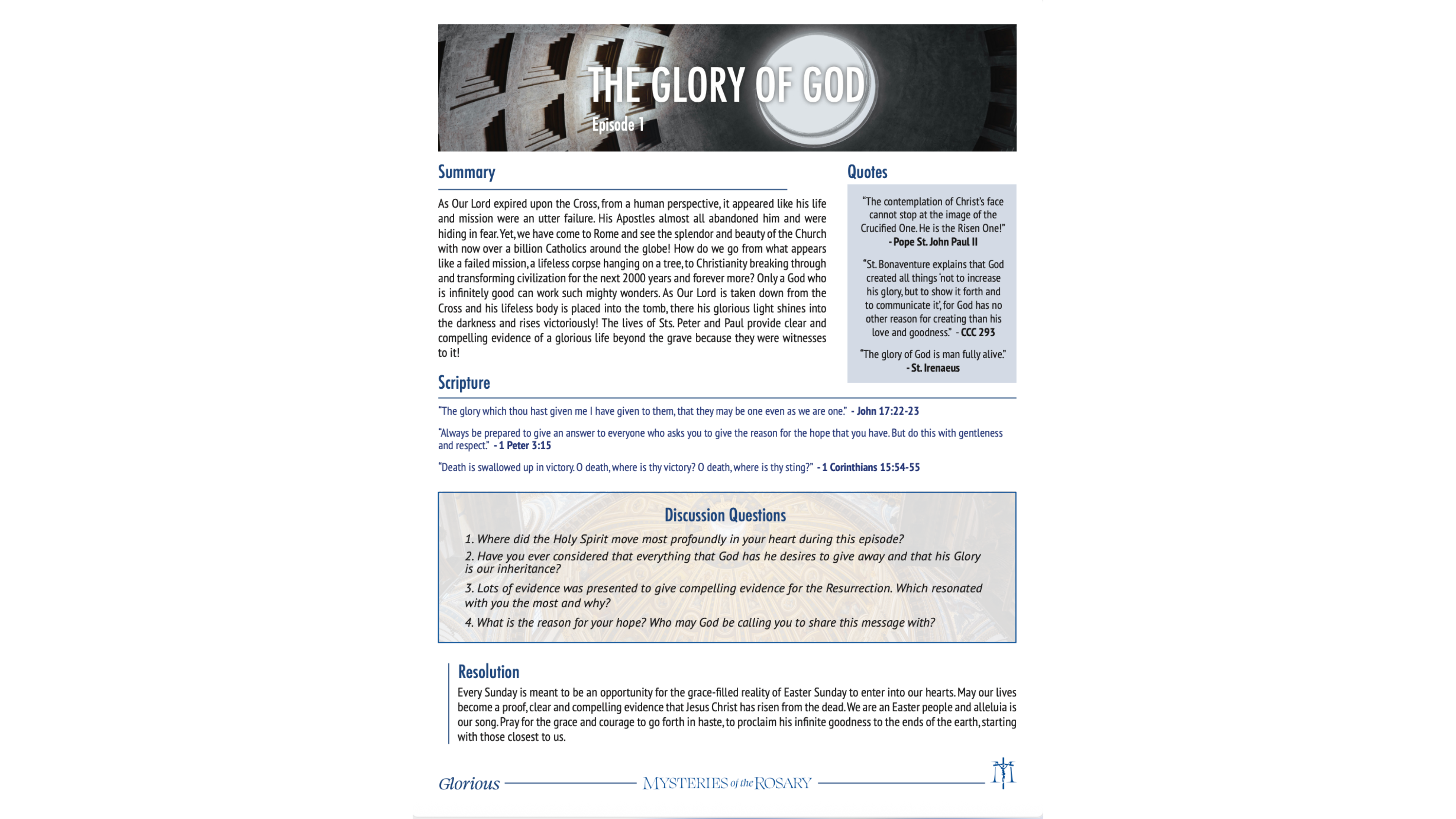 Mysteries of the Rosary | Glorious Mysteries Guide