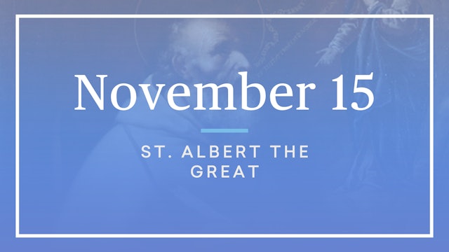November 15 — St. Albert the Great