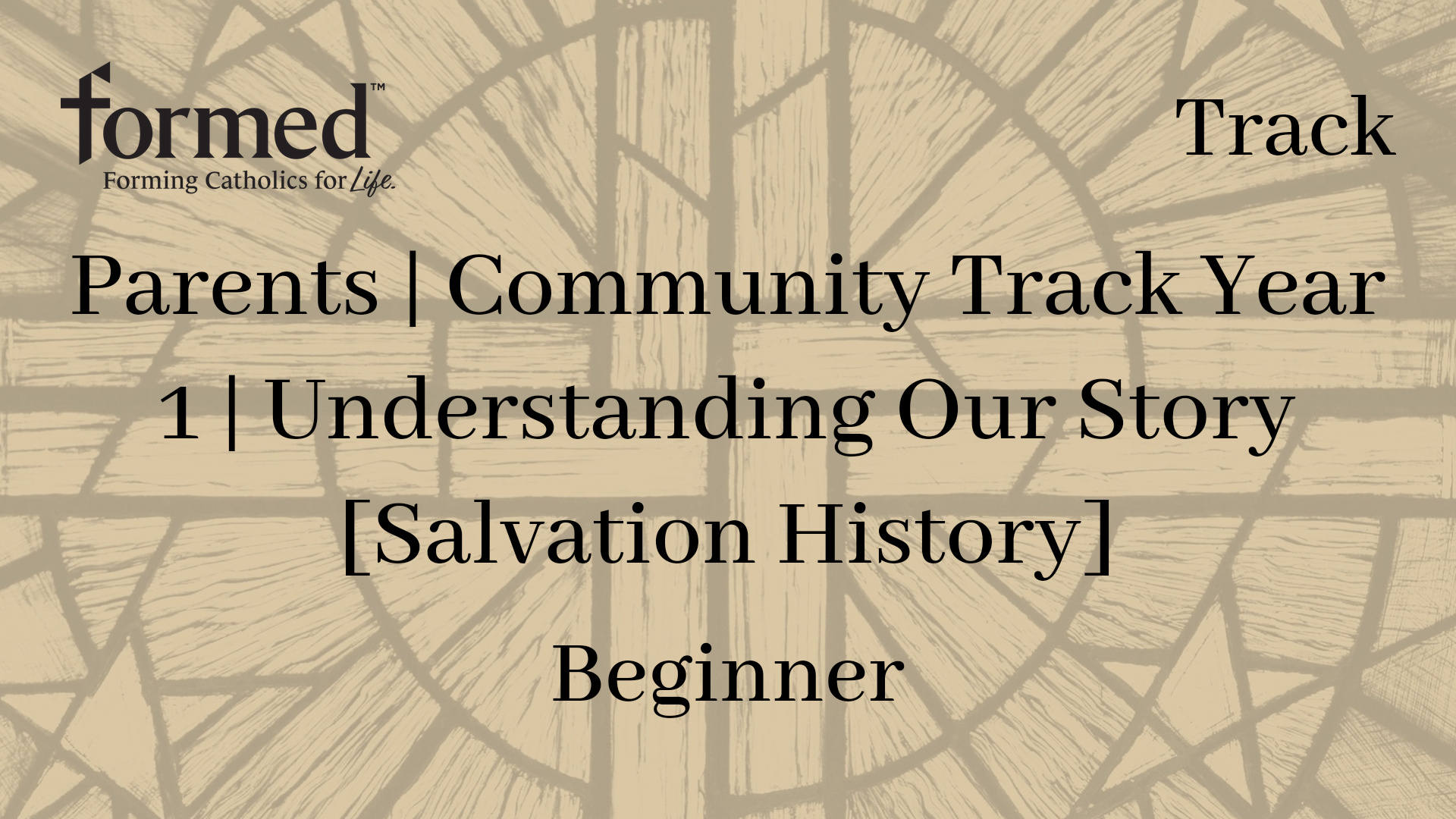 Parents | Community Track Year 1 | Understanding Our Story [Salvation History]