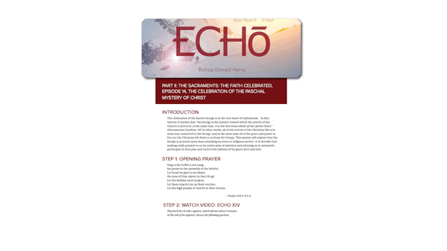 Echo, Sacraments Study Guide