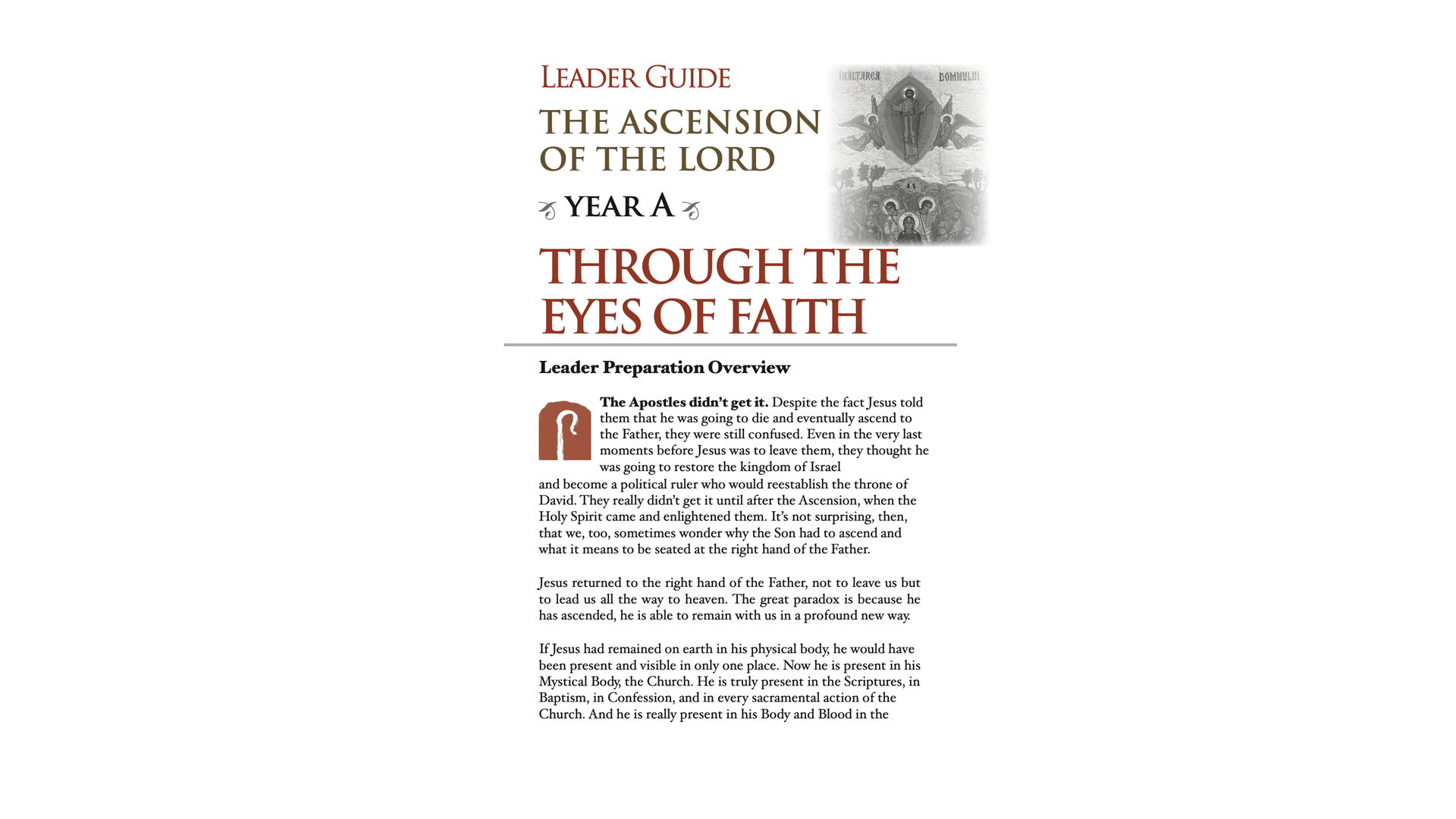 Ascension of the Lord Leader Guide (Year A)
