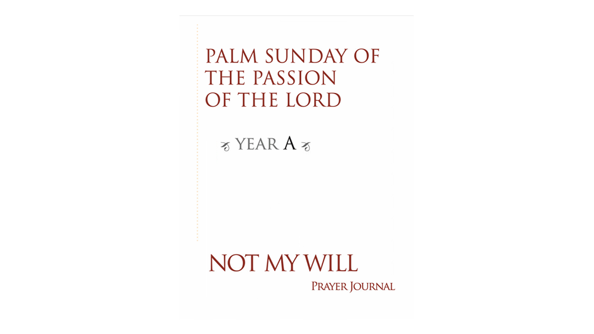 Palm Sunday Prayer Journal (Year A)