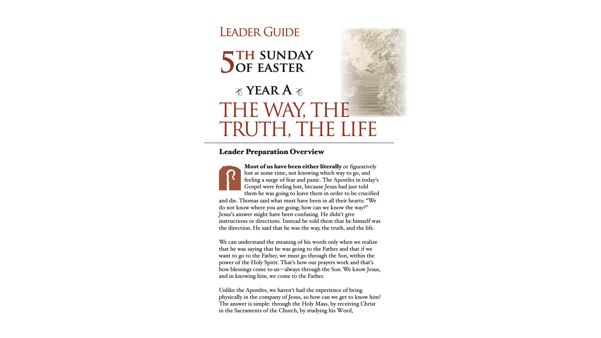 5th Sunday of Easter Leader Guide (Year A)