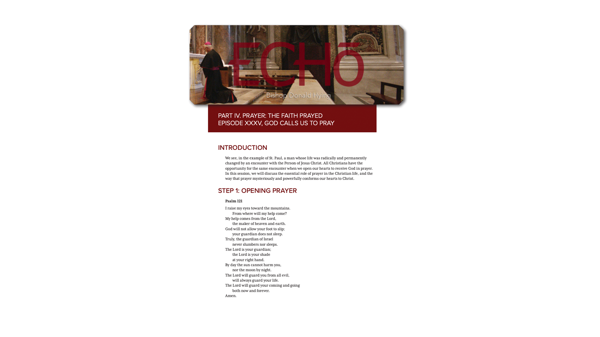 Echo, Prayer Study Guide