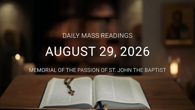 August 29, 2026 | Daily Mass Readings