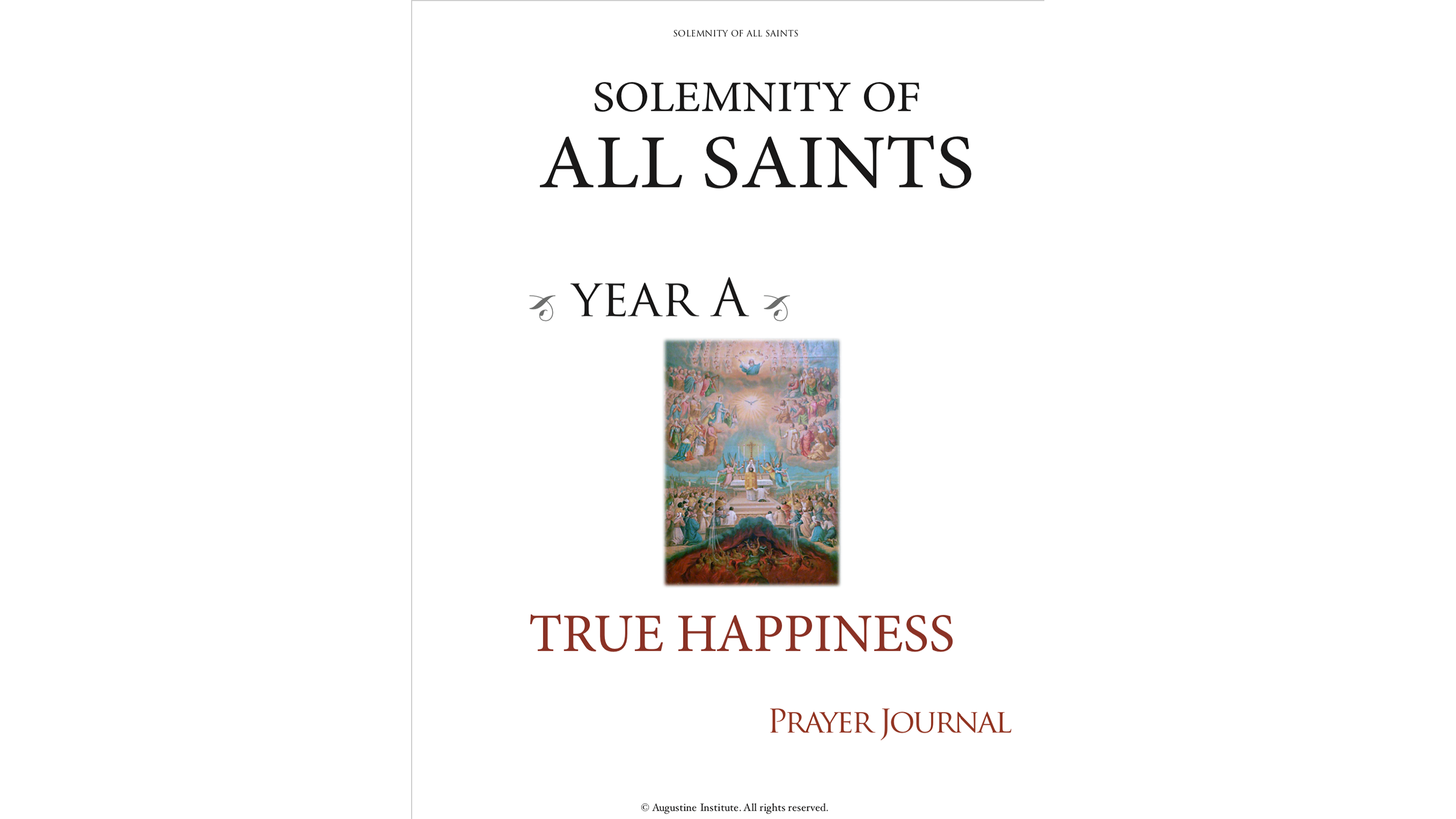 Solemnity of All Saints — Year A Prayer Journal