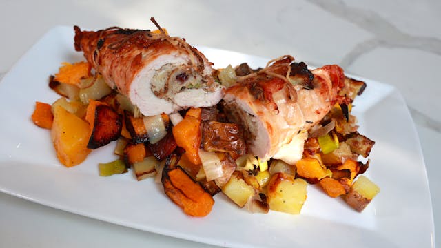 TURKEY ROULADE WITH AUTUMN HASH