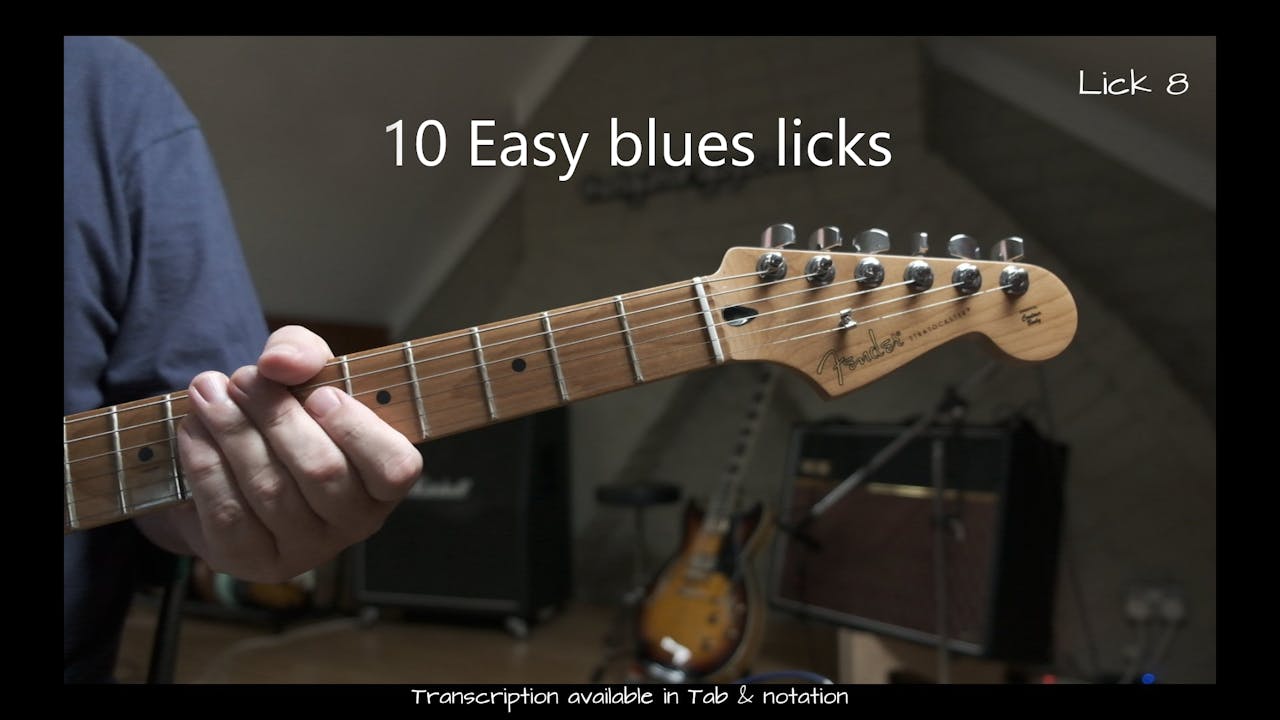 10 Easy Blues licks (365 day rental)