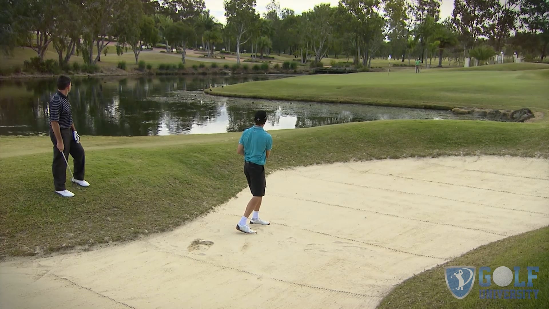 How To Hit Out of A Bunker Over Water To an Island Green