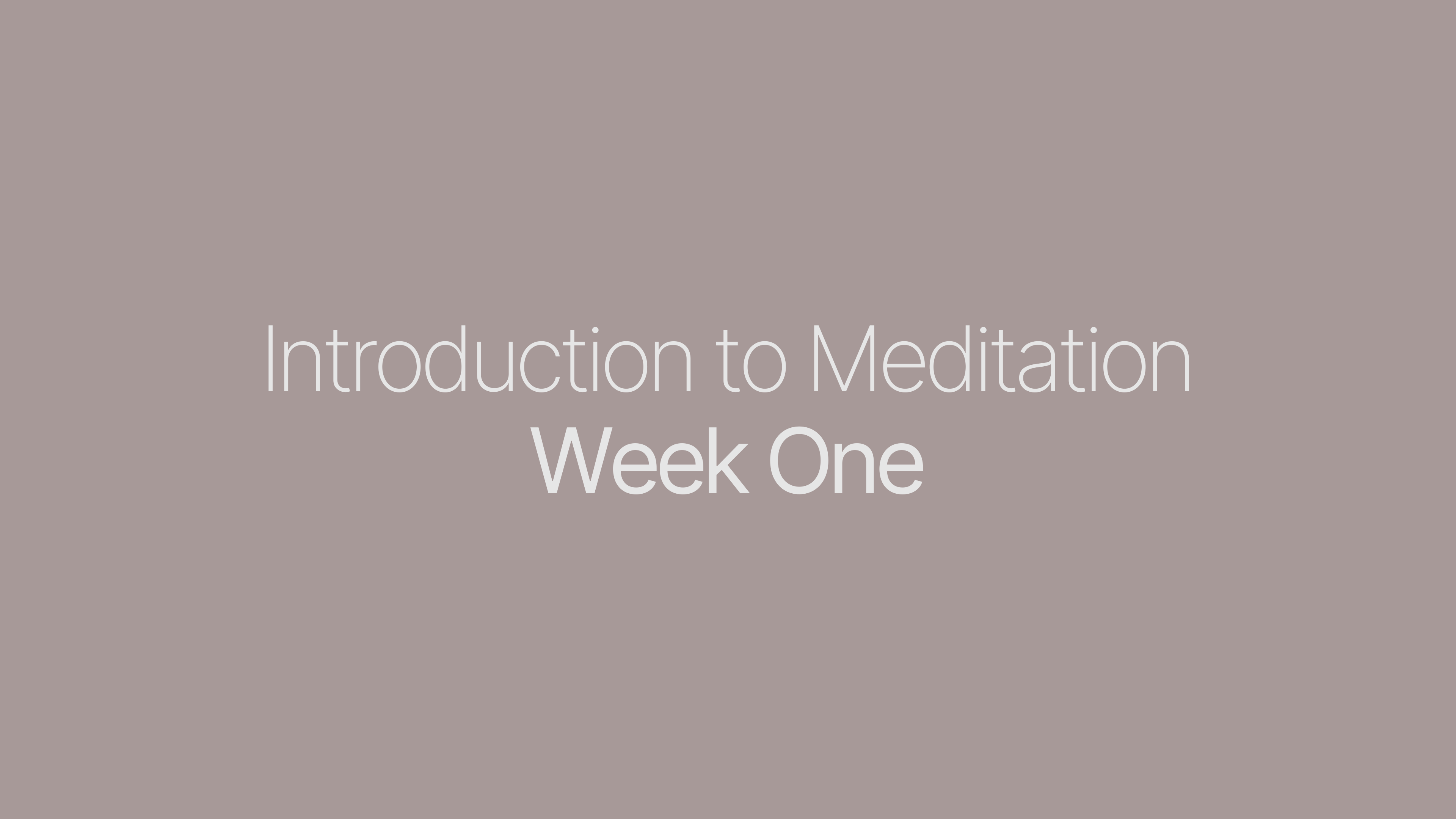 Intro to Meditation | Danielle