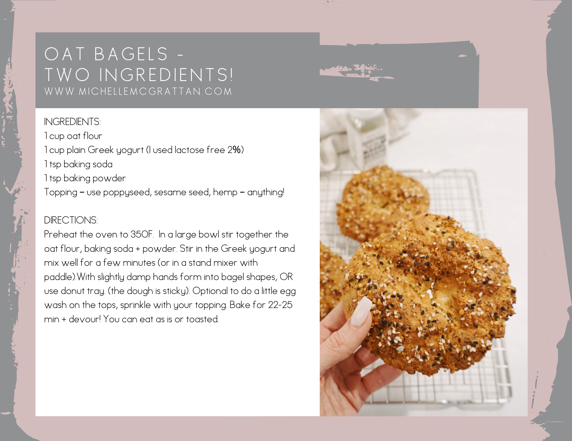 Two Ingredient Oat Bagels