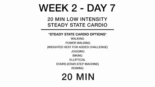 Week 2 - Day 7 (cardio)