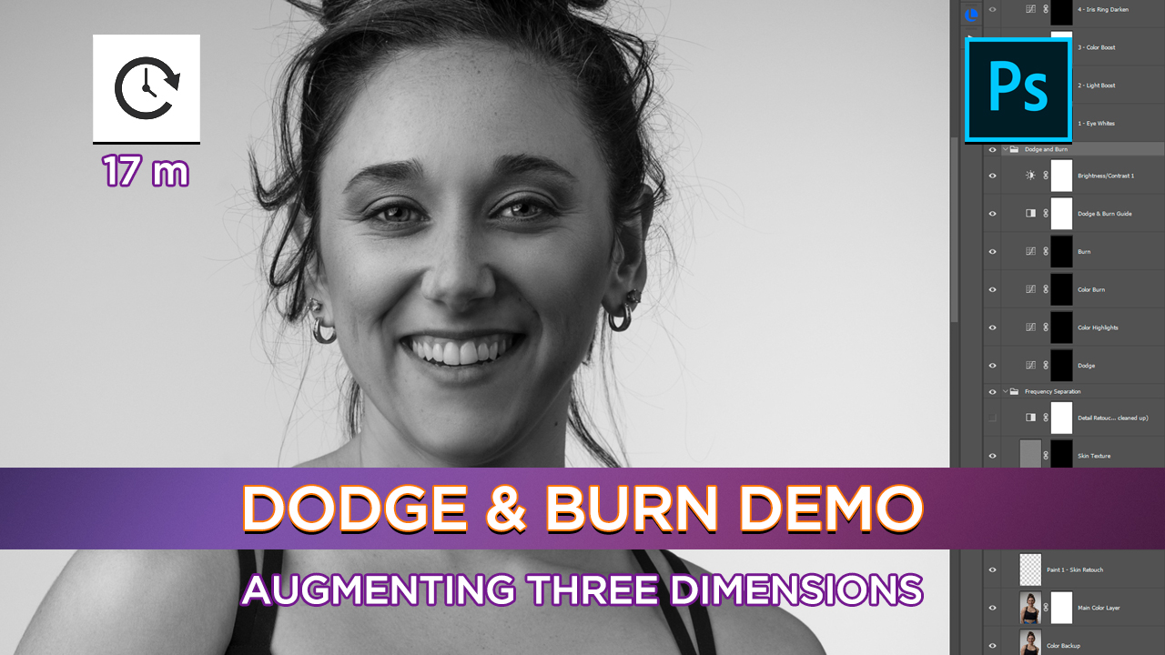 Photoshop Retouching Series Tutorial 4 - Dodge and Burn Demo