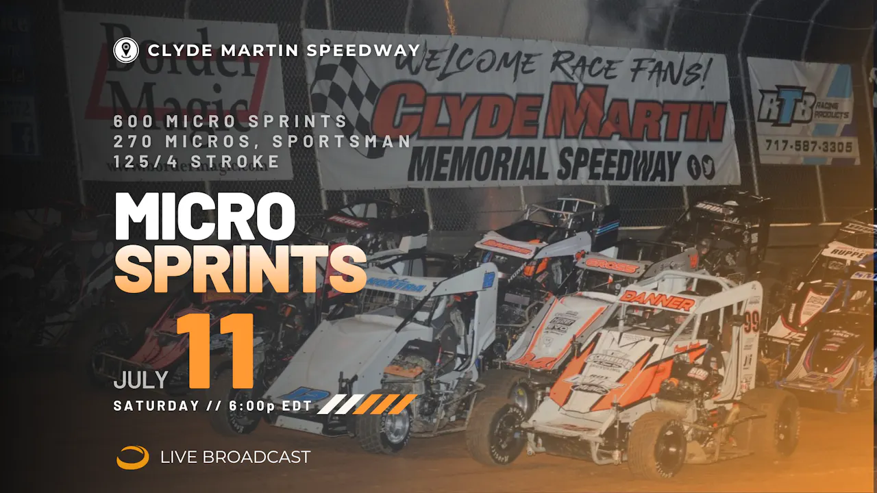 PPV Sat July 11 // Micro Sprints @ Clyde Martin