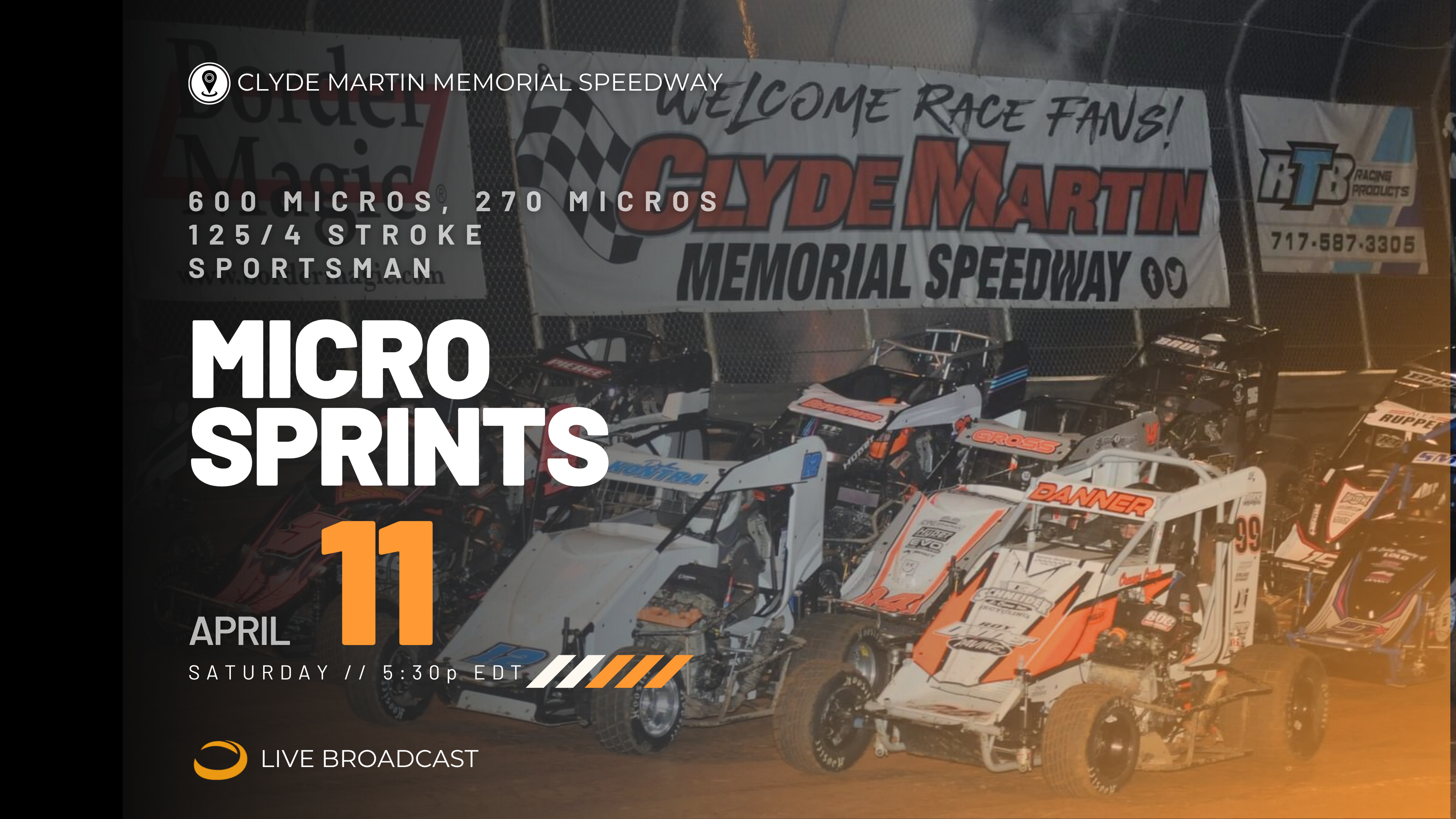 PPV Sat April 11 // Micro Sprints @ Clyde Martin