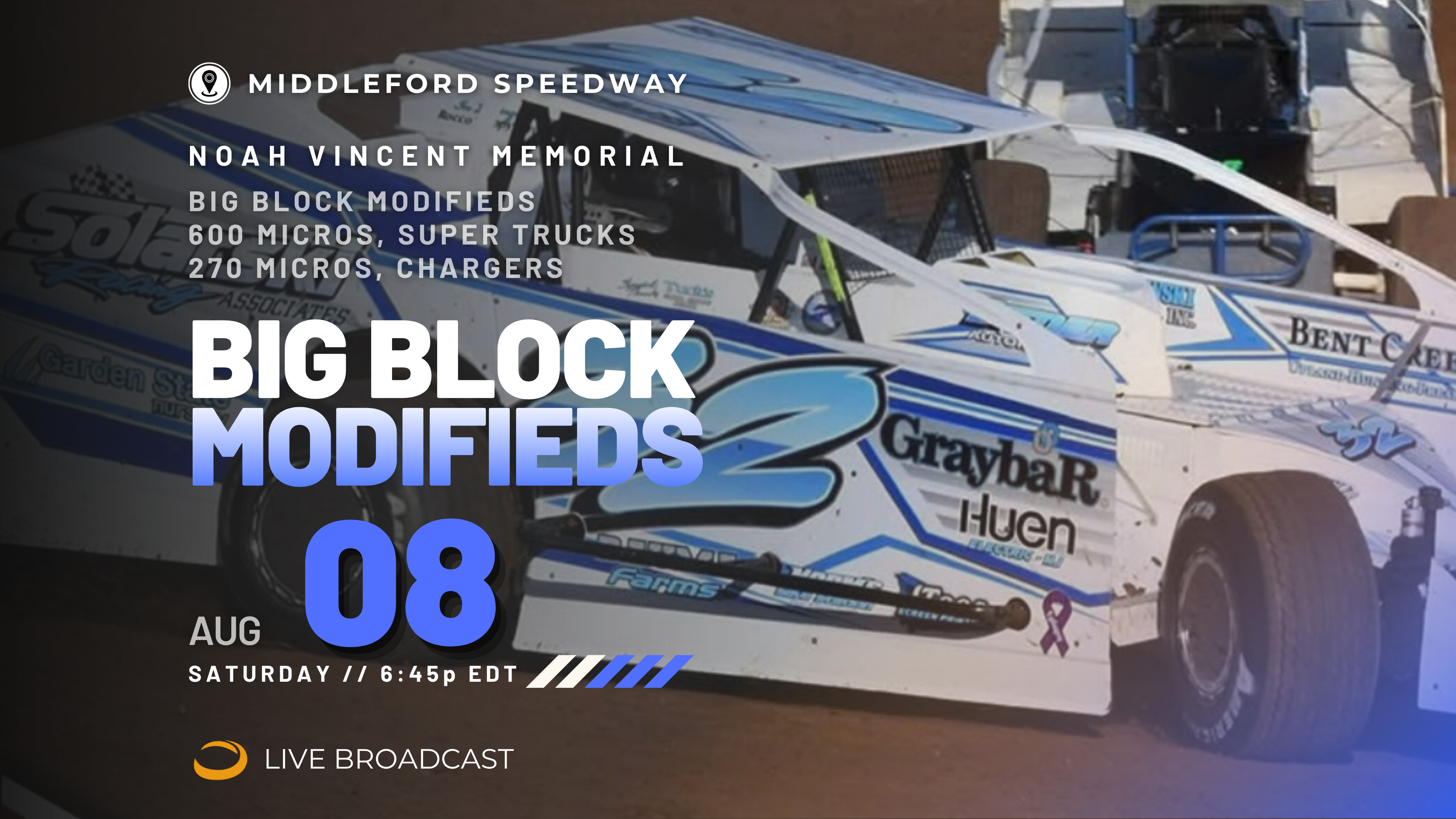 PPV Sat Aug 8 // Big Block Modifieds @ Middleford