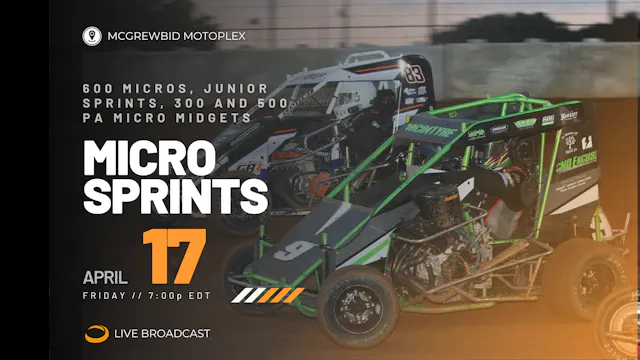 LIVE Fri 04.17 // Micro Sprints @ McGrewBid