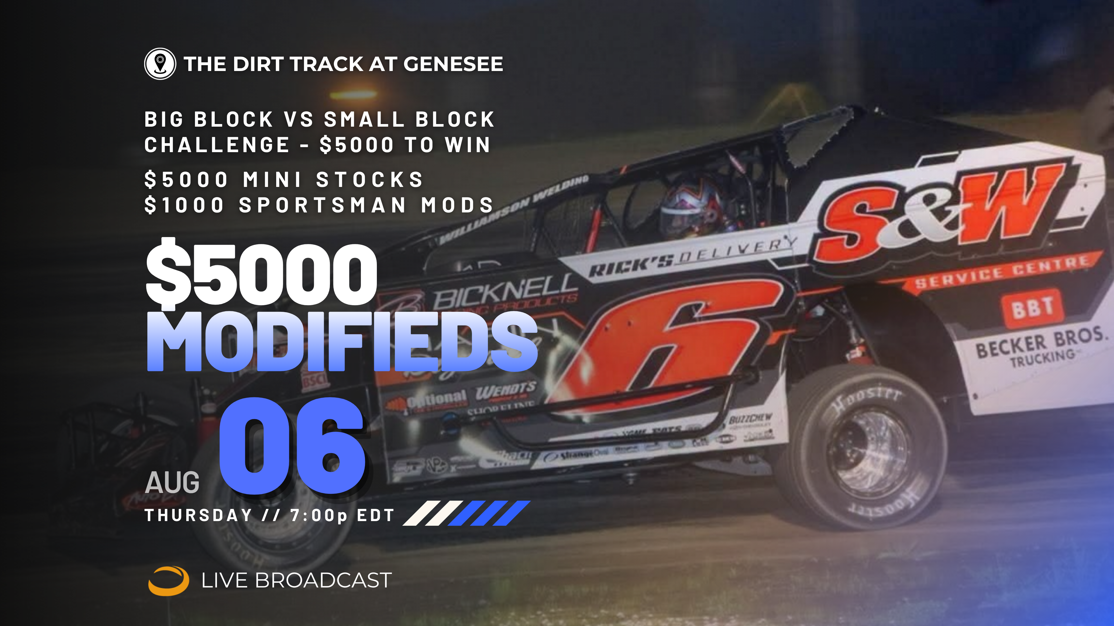 PPV Thurs Aug 6 // $5000 Modifieds @ Genesee