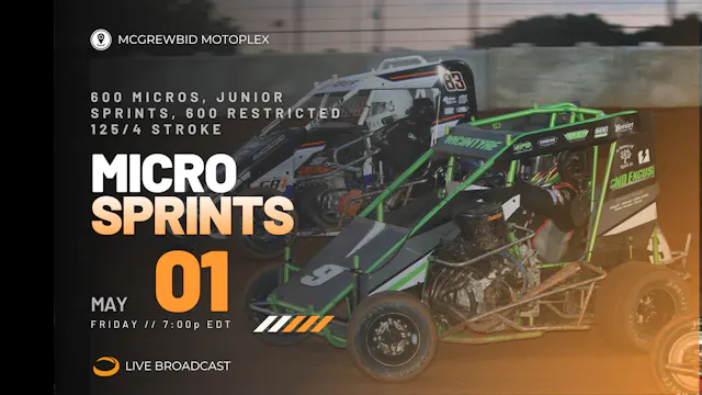 LIVE Fri 05.01 // Micro Sprints @ McGrewBid