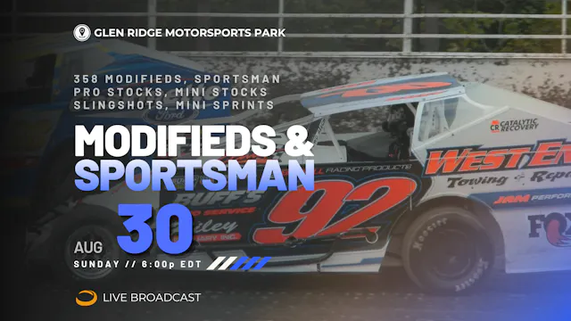 LIVE Sun 08.30 // Modifieds @ Glen Ridge