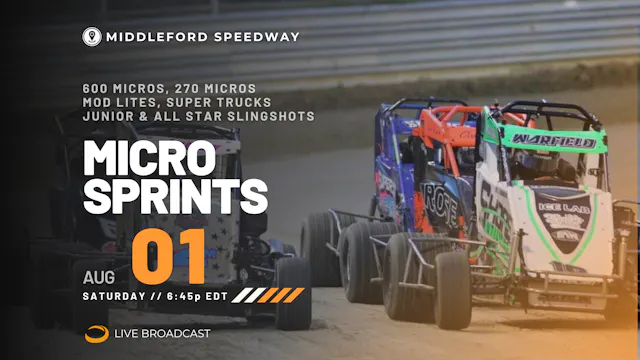 LIVE Sat 08.01 // Micro Sprints @ Middleford
