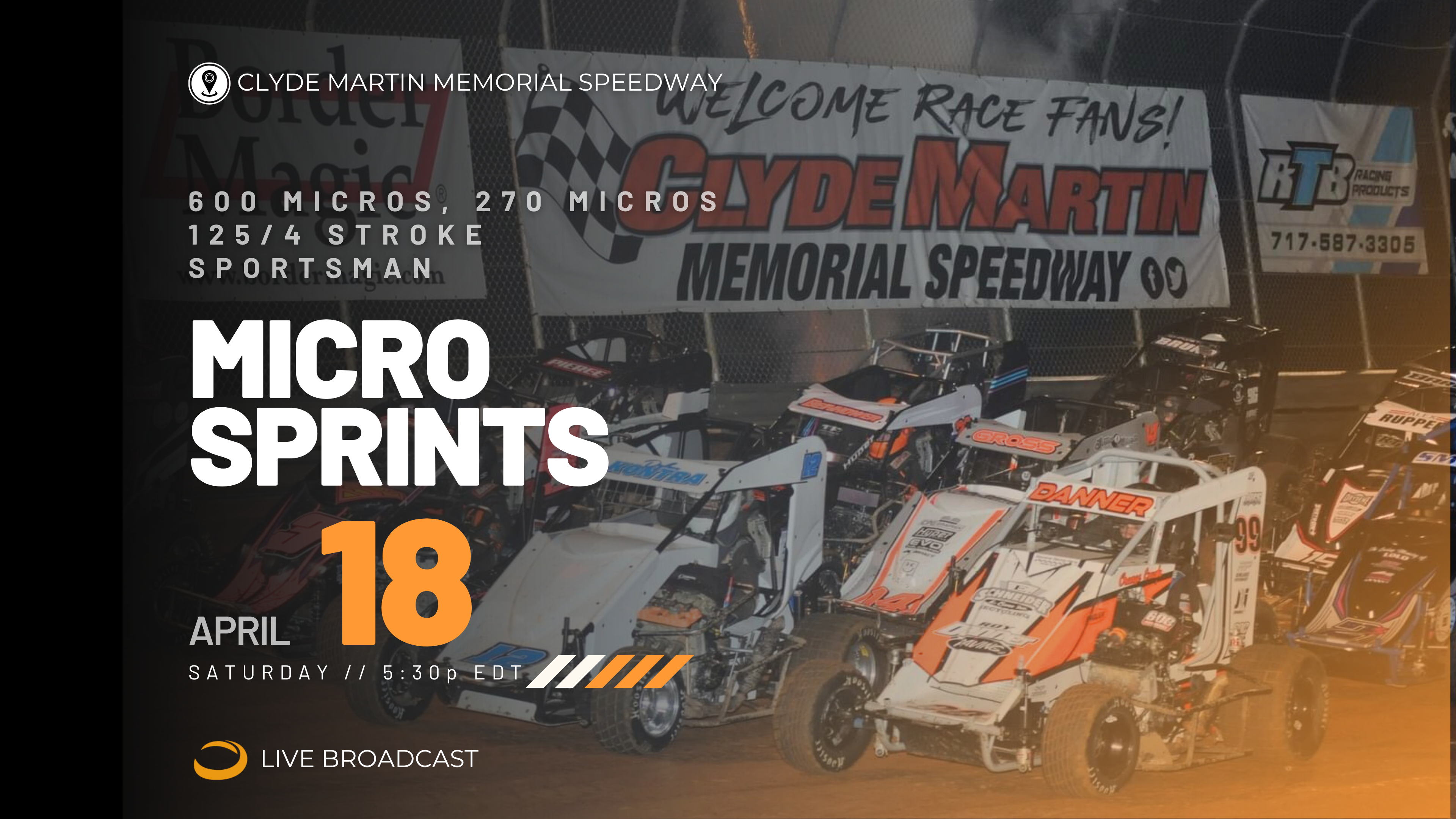 PPV Sat April 18 // Micro Sprints @ Clyde Martin